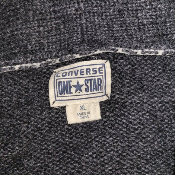 Ladies Converse One Charcoal Gray Cowl Neck Knit Sweater Size XL - Picture 5 of 13
